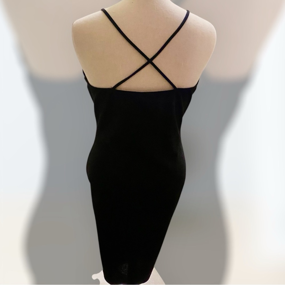 Windsor Black Slip Dress with Red Rose Embroidery - Picture 3 of 7